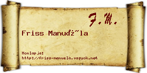 Friss Manuéla névjegykártya